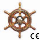 Stazo teak/ messing  stuurwiel