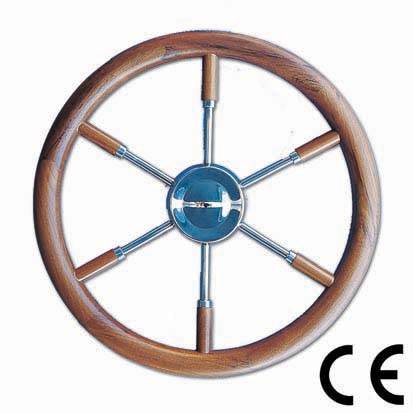 Stuurwiel   RVS/Teak