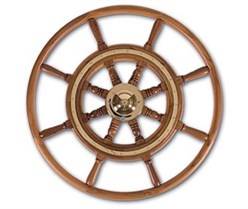 Stuurwiel teak messing