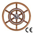 Stuurwiel teak/ verchroomd