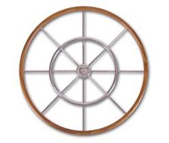 Stuurwiel RVS, teak